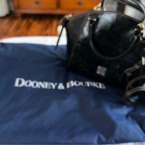 Disney Dooney & Bourke Black Patent Leather Satchel with Gold Hardware